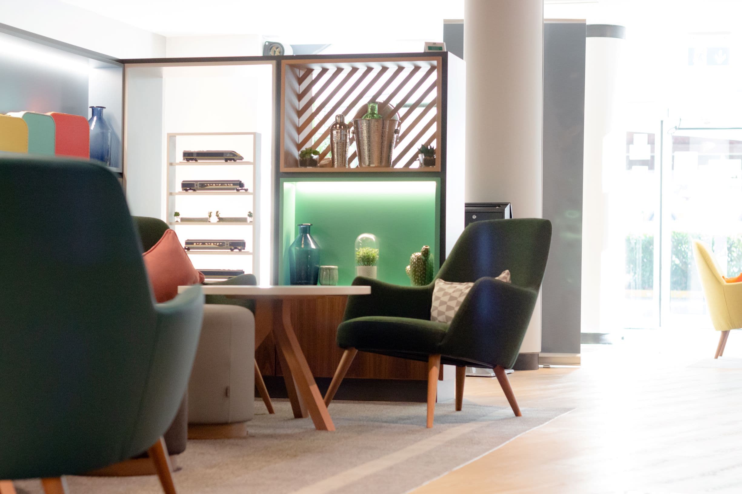 Hotel lobby seating area